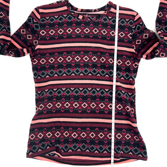 Cuddl Duds Fleece Stretch Pullover Aztec Print Size M - Picture 5 of 7